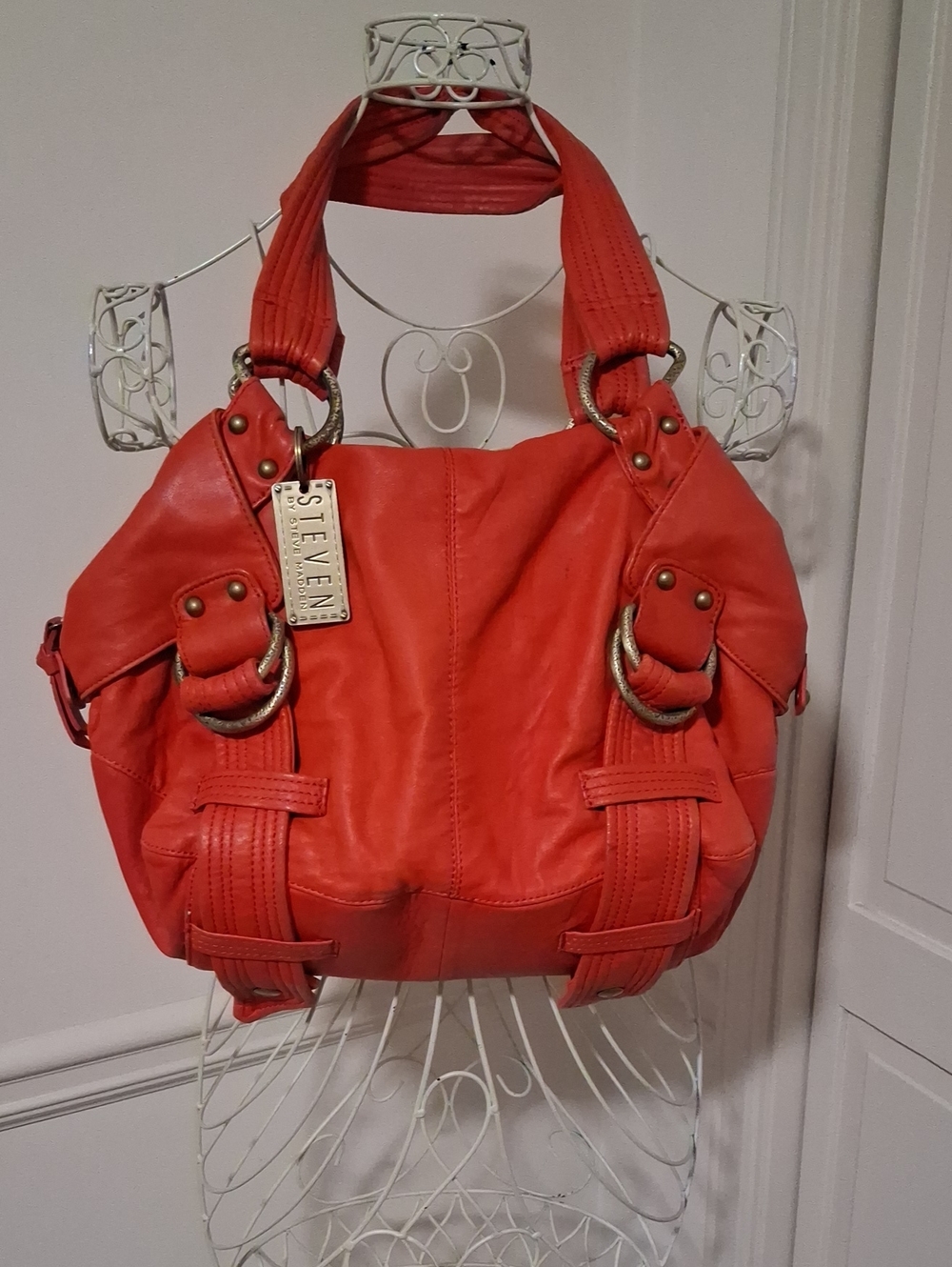Steven by Steve Madden Bright Orange Slouchy Shoulder Bag